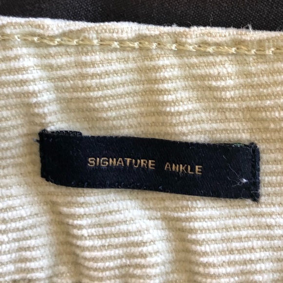 Green corduroy ankle pants, light mint, low waist - Picture 8 of 8